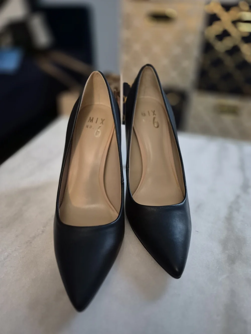 Mix No. 6 Black Pointed-Toe Leather Pumps